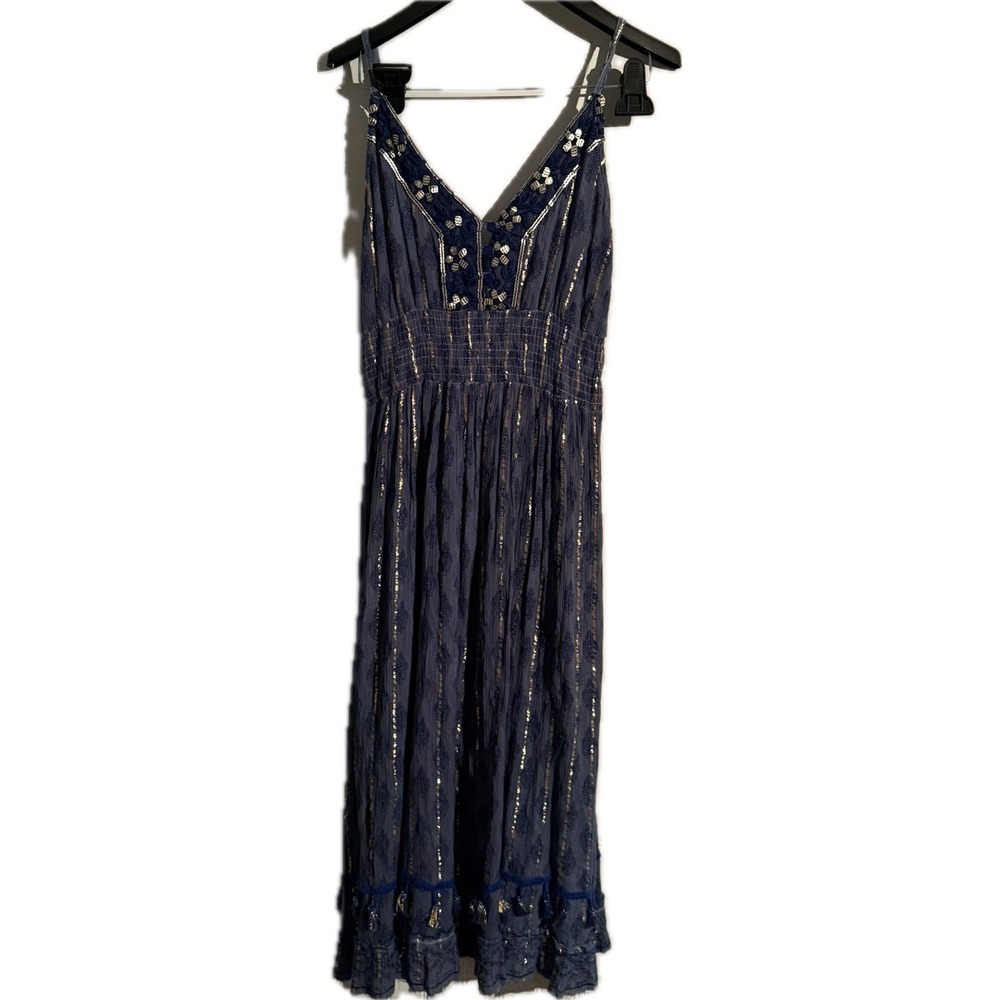 Me 2 Magic Small Dress Spaghetti Strap Boho Sequin Embroidered‎ Festival Concert